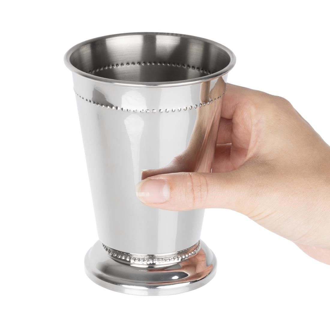 Olympia Barware Beaded Julep Cup Stainless Steel 370ml
