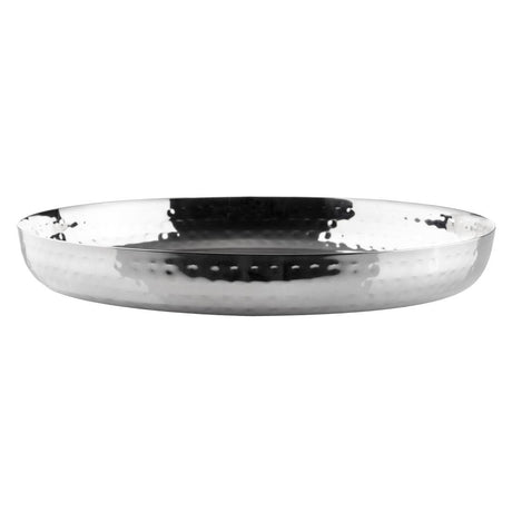 Olympia Hammered Stainless Steel Round Tray 260x35mm