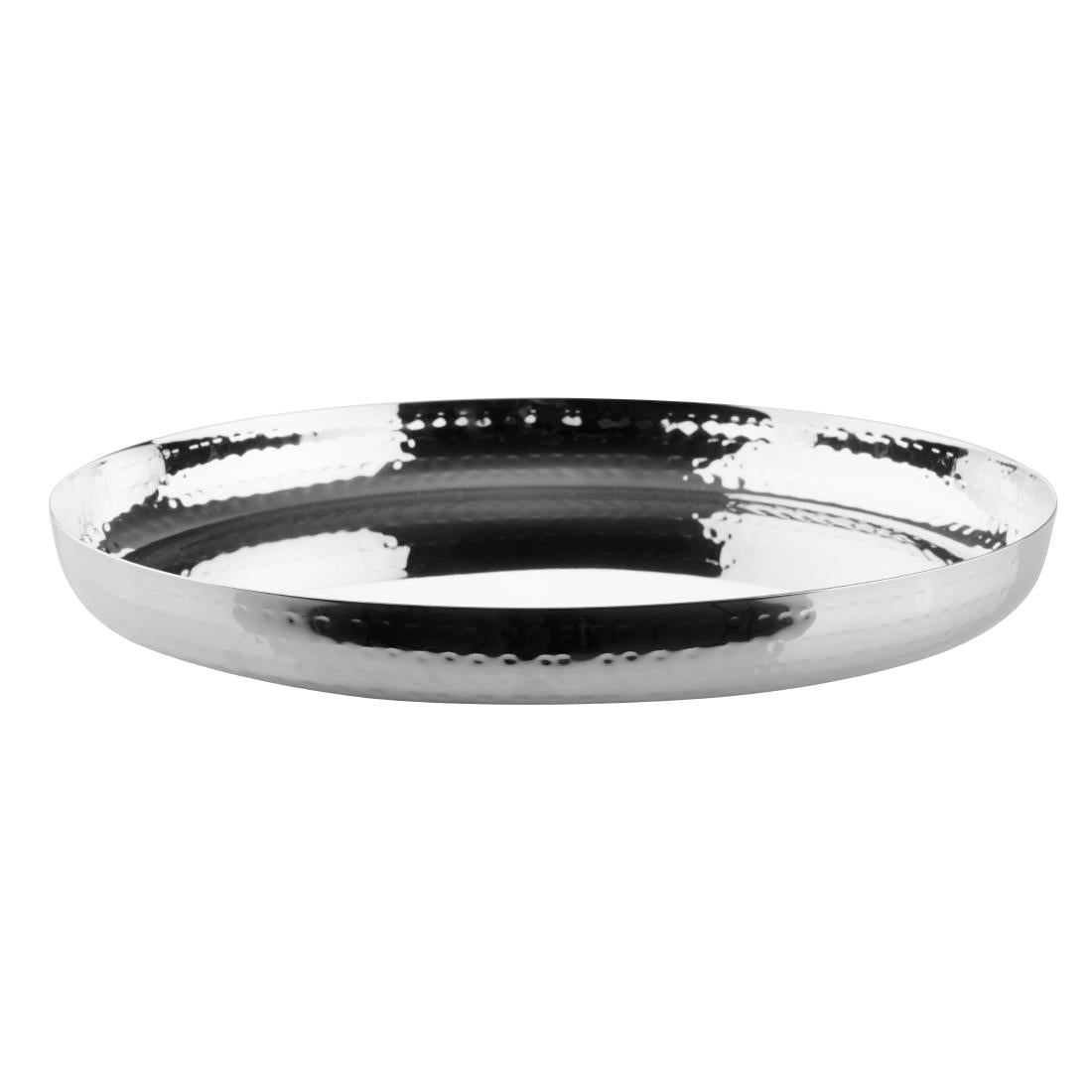 Olympia Hammered Stainless Steel Round Tray 320x35mm