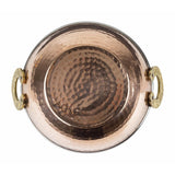 Olympia Copper Kadai Dish Stainless Steel Brass Handles 660ml