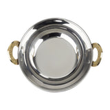 Olympia Copper Kadai Dish Stainless Steel Brass Handles 660ml