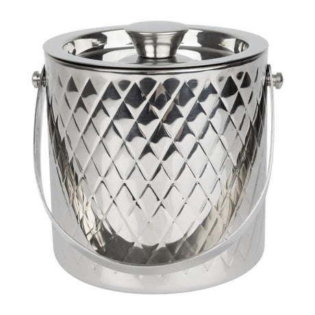 Olympia Geo Double Wall Ice Bucket Stainless Steel 1950ml