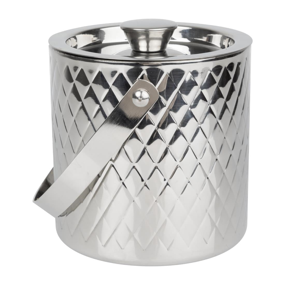 Olympia Geo Double Wall Ice Bucket Stainless Steel 1950ml