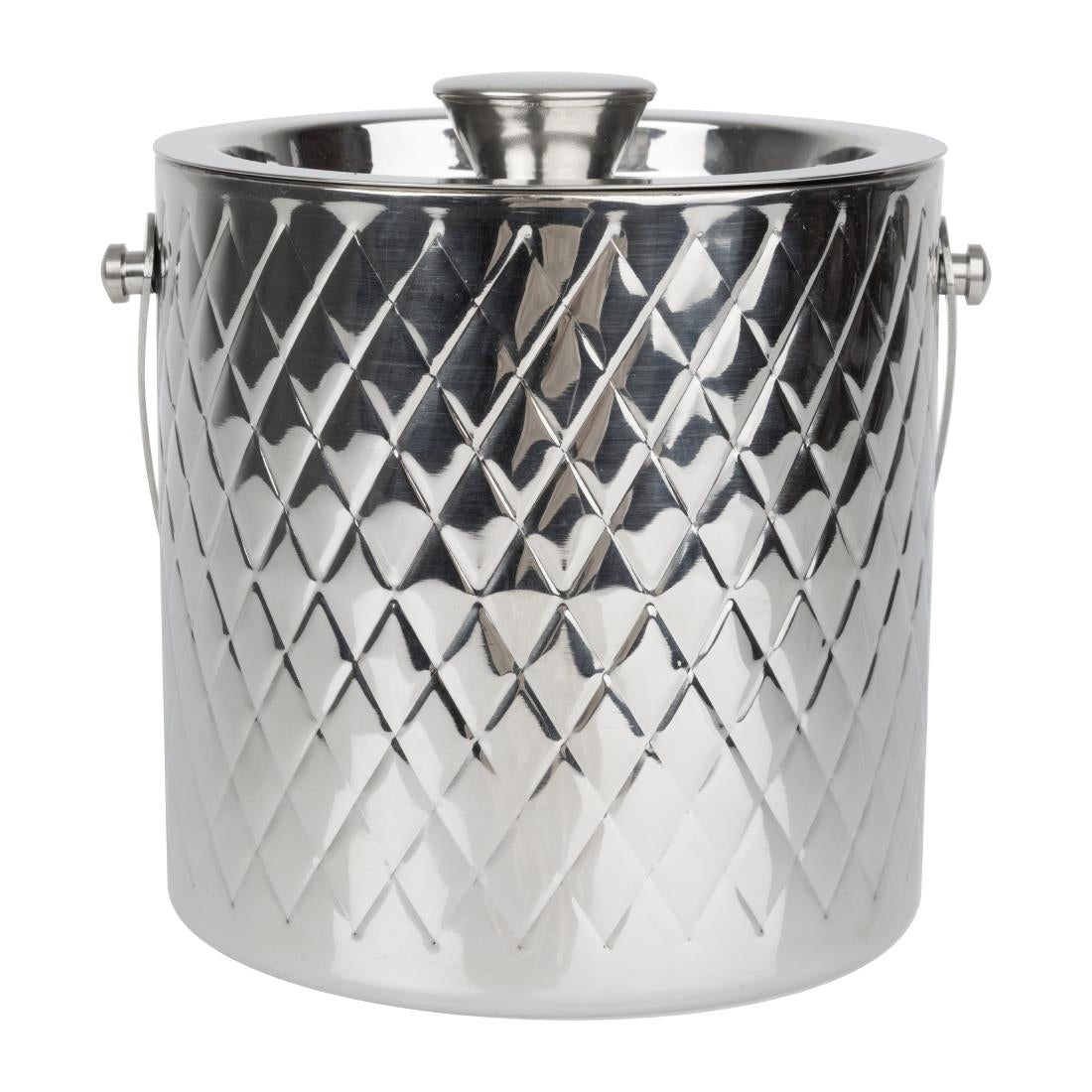 Olympia Geo Double Wall Ice Bucket Stainless Steel 1950ml
