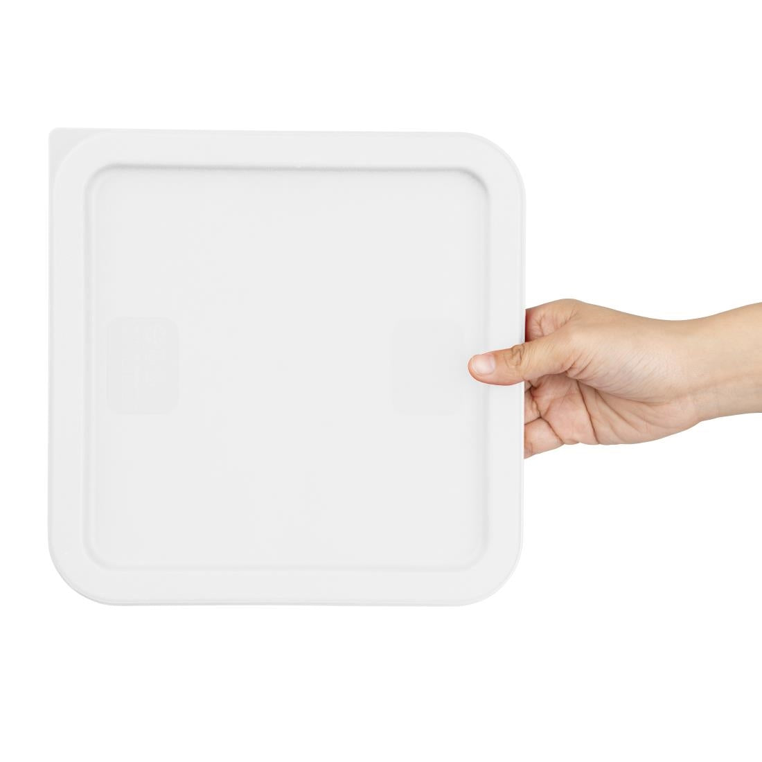 Vogue Square Food Storage Container Lid White Medium