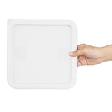Vogue Square Food Storage Container Lid White Medium