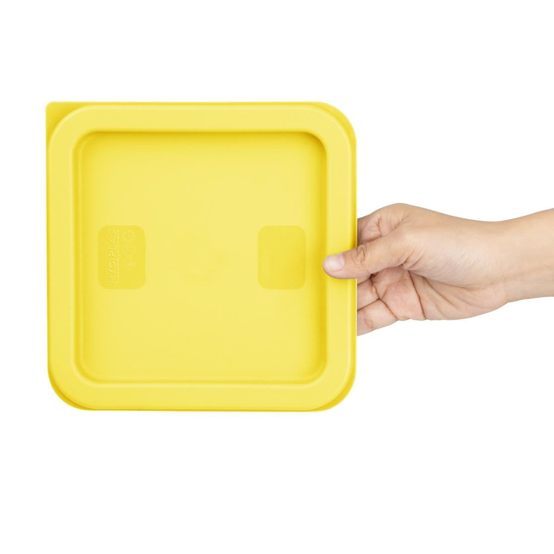 Hygiplas Square Food Storage Container Lid Yellow Small