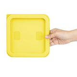 Hygiplas Square Food Storage Container Lid Yellow Small