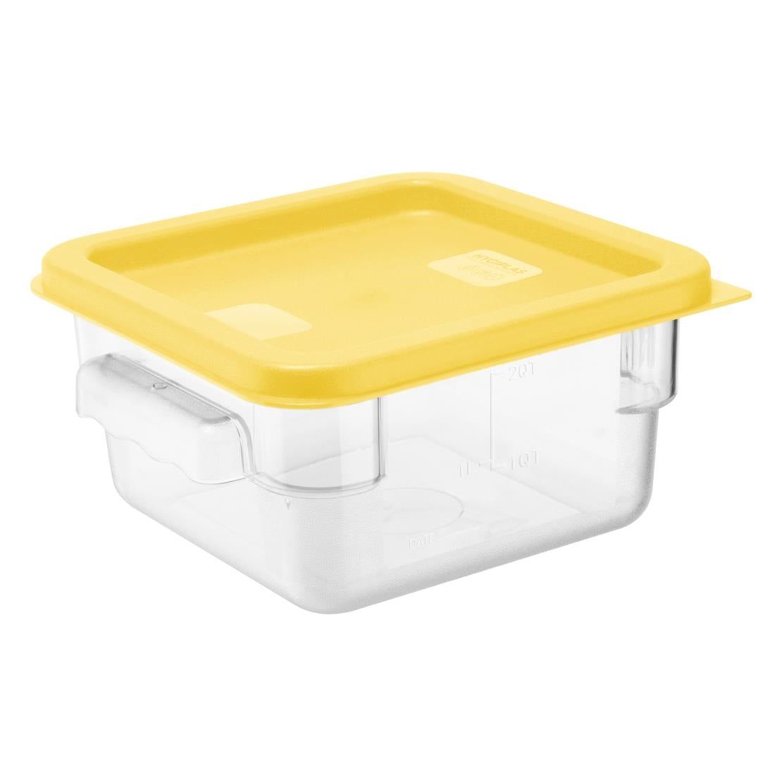 Hygiplas Square Food Storage Container Lid Yellow Small