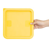 Hygiplas Square Food Storage Container Lid Yellow Medium