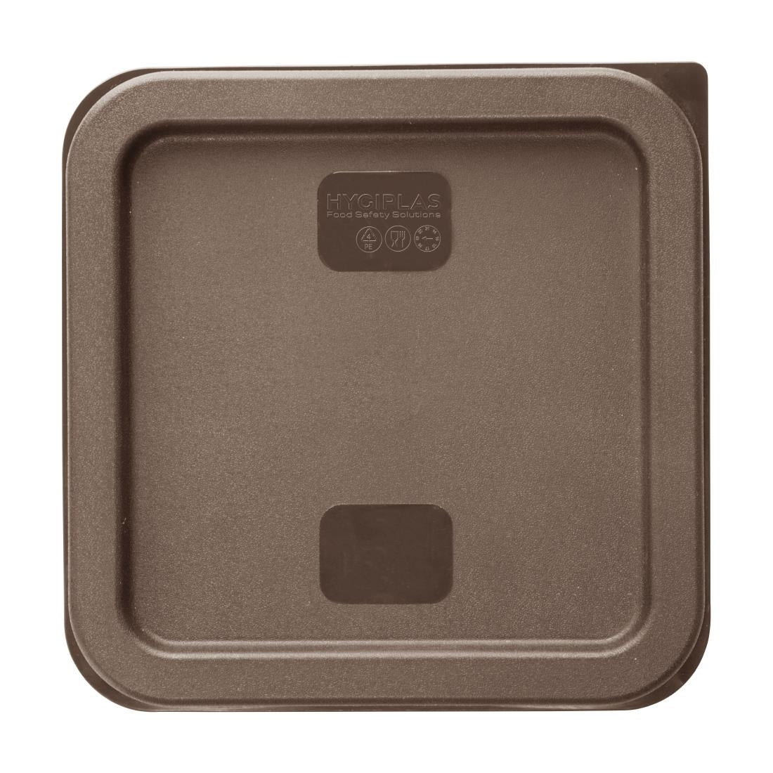 Hygiplas Square Food Storage Container Lid Brown Small