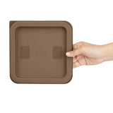 Hygiplas Square Food Storage Container Lid Brown Small