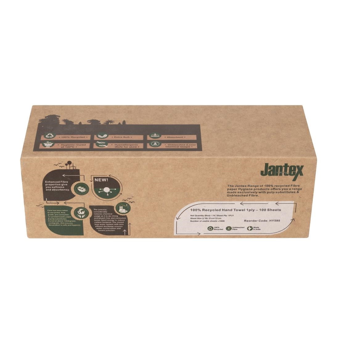 Jantex Green 100% Recycled Hand Towel 1ply 3600 sheets
