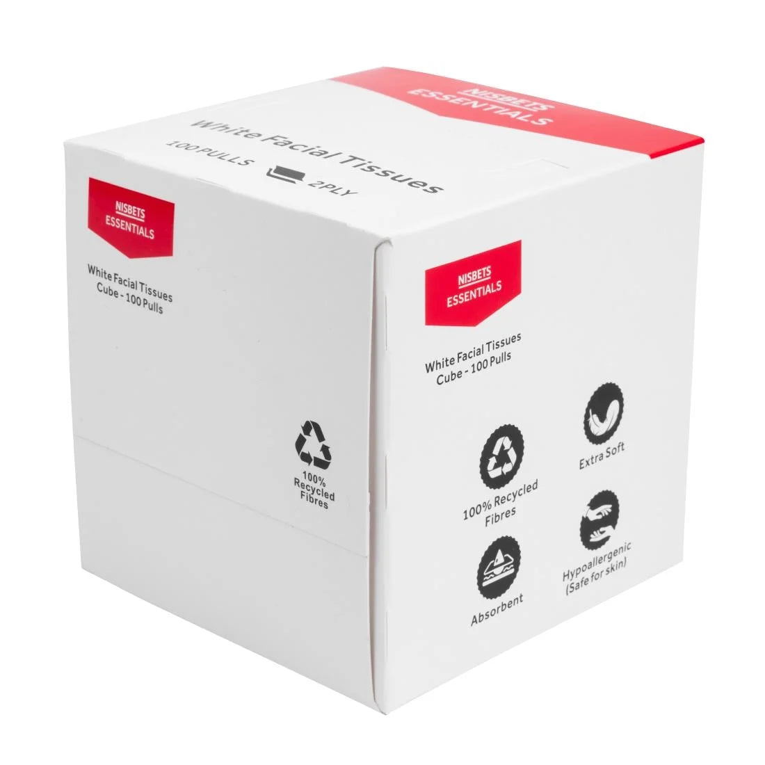 Nisbets Essentials Facial Tissues Cube - 100 sheets (36 Pack)