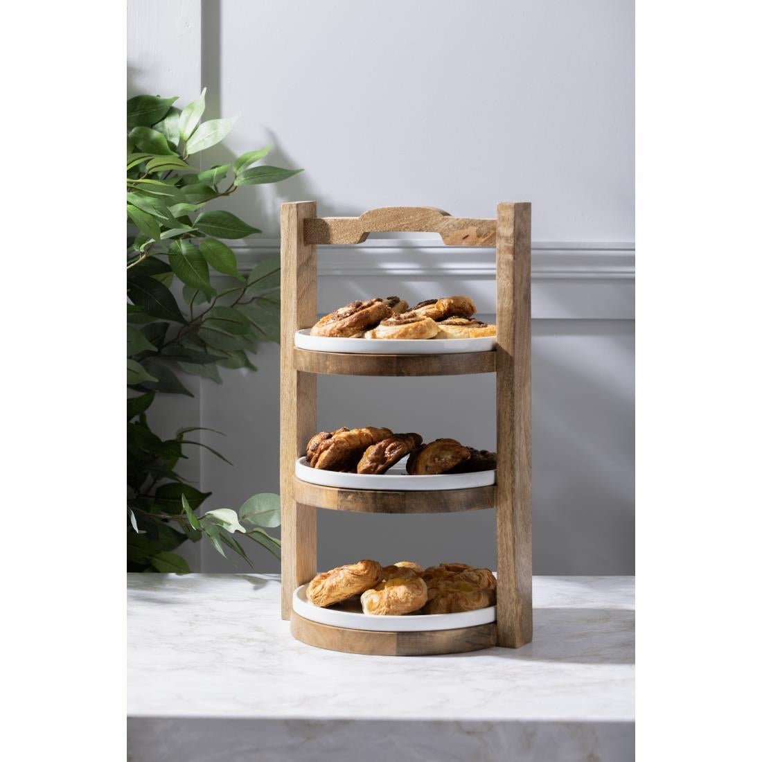 Olympia 3-Tier Stand Mango Wood for 200mm Plates