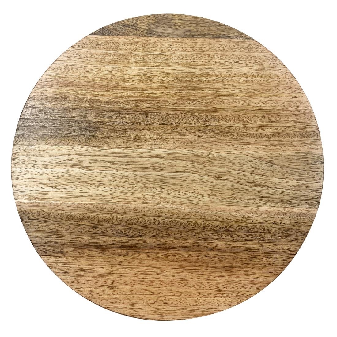 Olympia Round Display Stand Mango Wood with Metal Legs 300x80mm