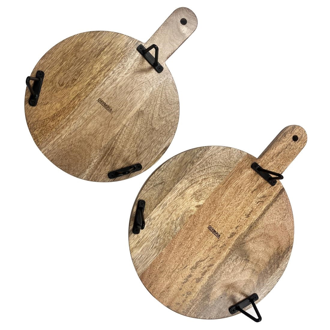 Olympia Round Handled Display Stand Mango Wood with Metal Legs 400x300x80mm