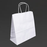 Fiesta Recyclable Twist Handle White Paper Bags Small (250 Pack)