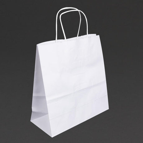 Fiesta Recyclable Twist Handle White Paper Bags Small (250 Pack)