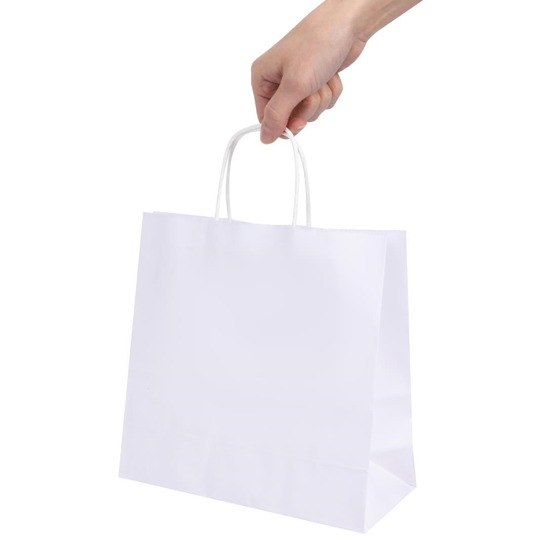 Fiesta Recyclable Twist Handle White Paper Bags Small (250 Pack)