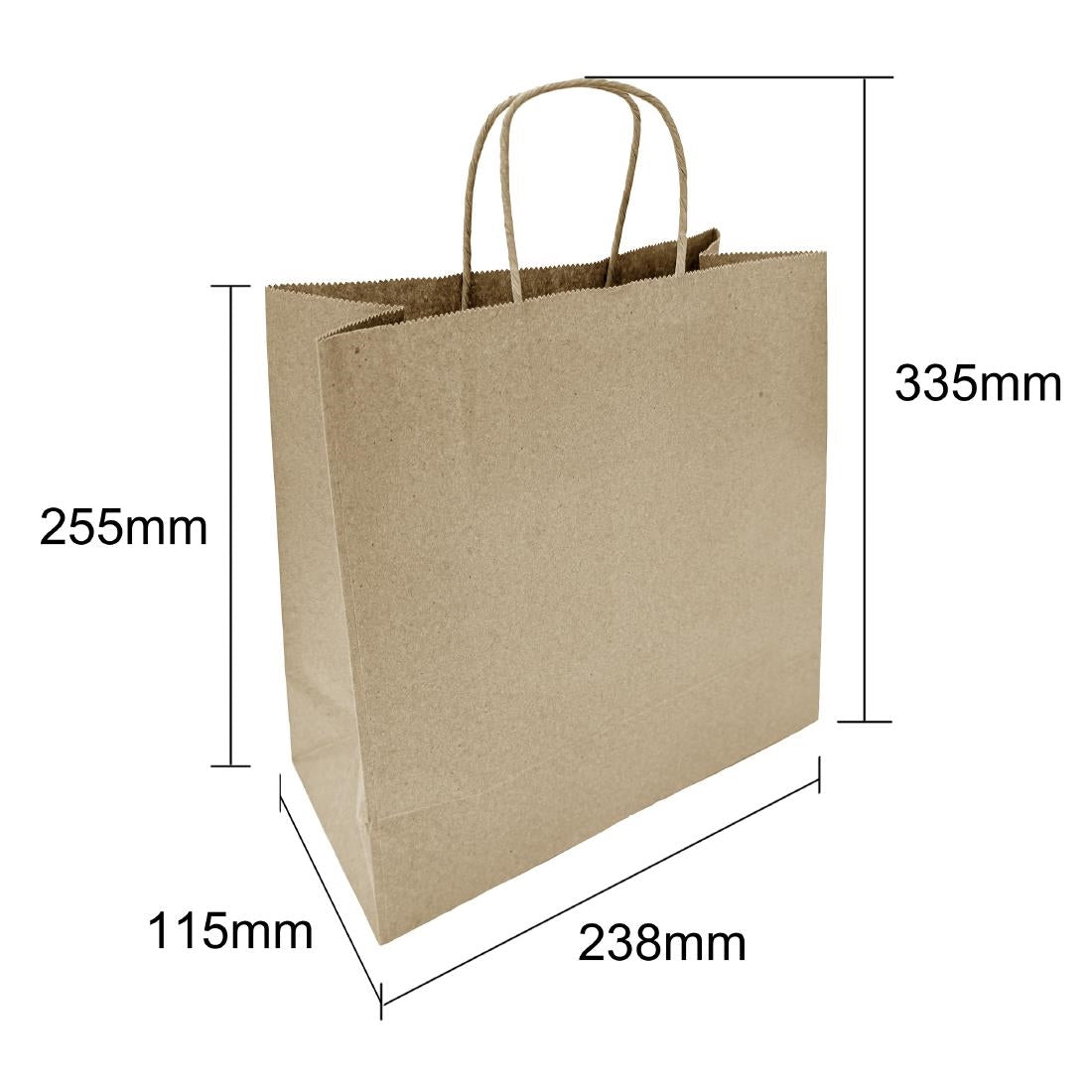 Fiesta Recyclable Twist Handle Brown Paper Bags Medium (250 Pack)