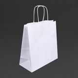 Fiesta Recyclable Twist Handle White Paper Bags Medium (250 Pack)