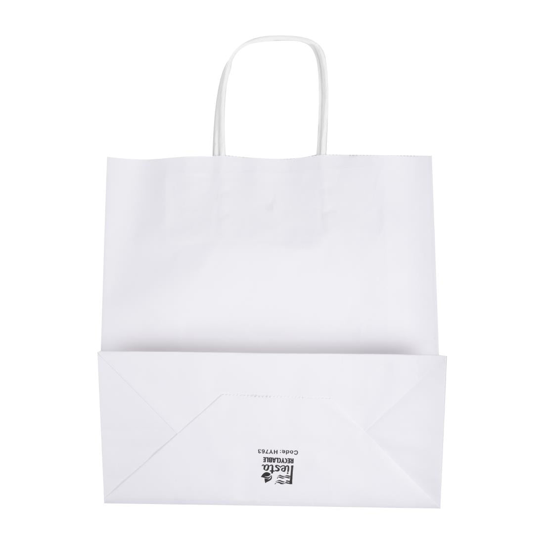 Fiesta Recyclable Twist Handle White Paper Bags Medium (250 Pack)