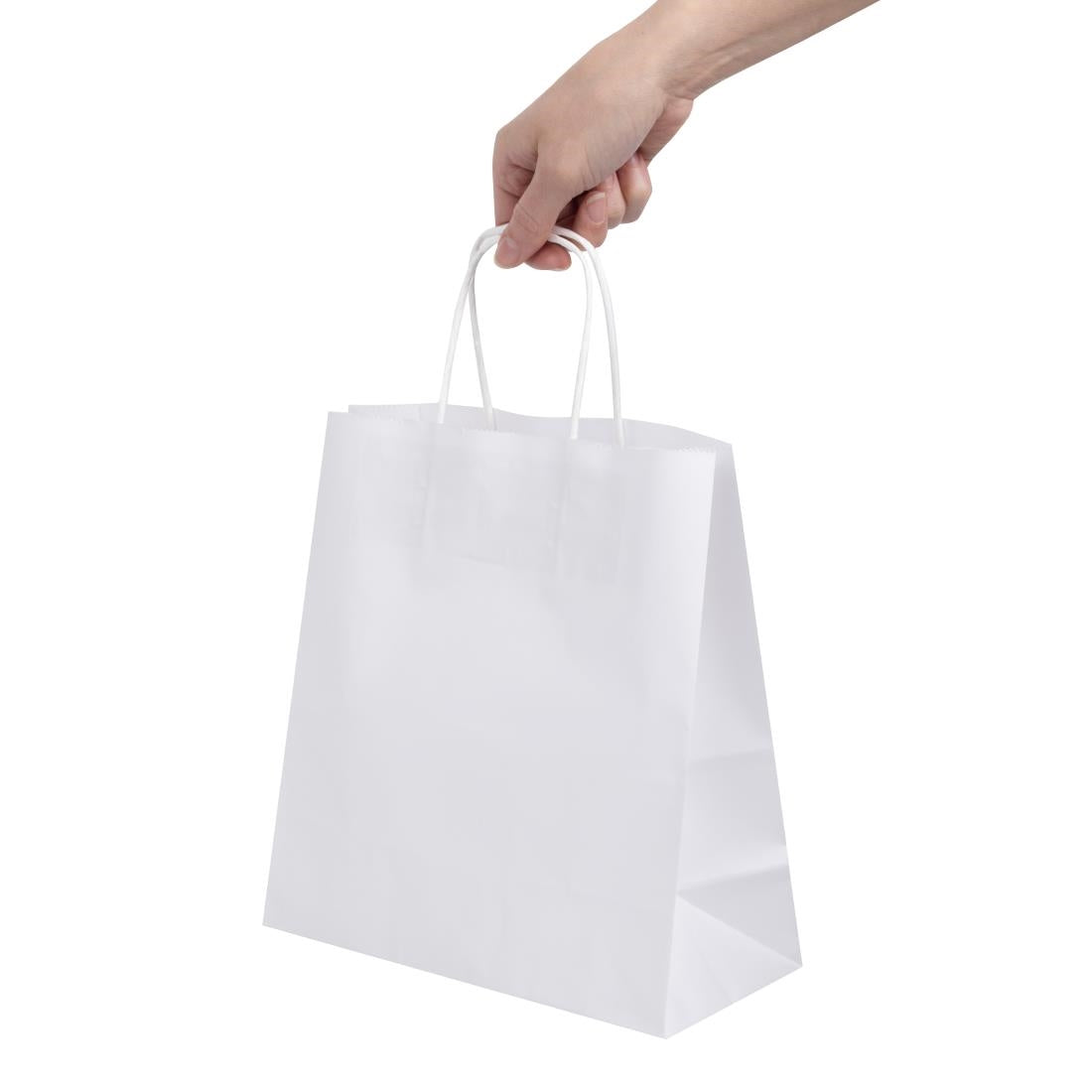 Fiesta Recyclable Twist Handle White Paper Bags Medium (250 Pack)