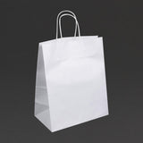 Fiesta Recyclable Twist Handle White Paper Bags Large (250 Pack)