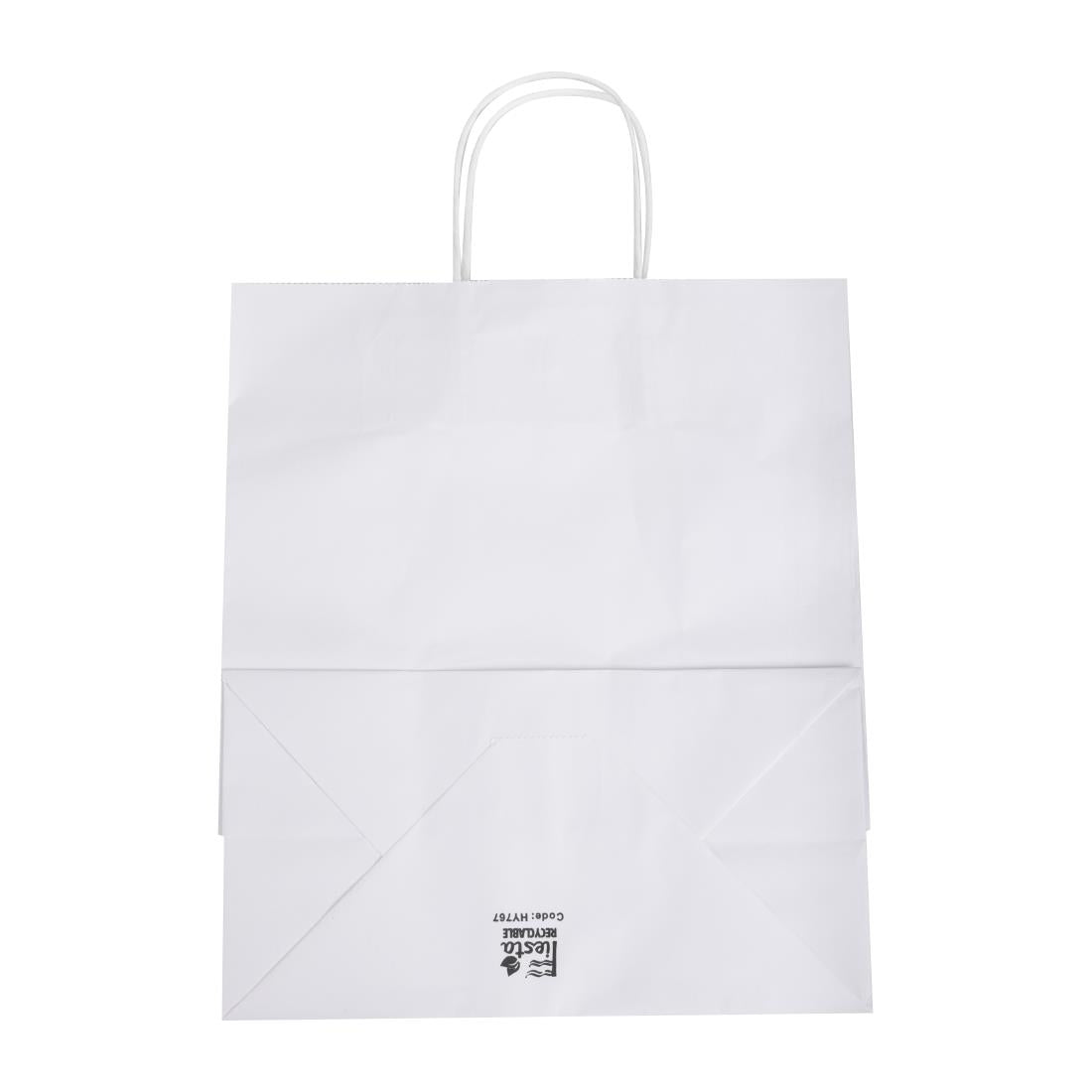 Fiesta Recyclable Twist Handle White Paper Bags Large (250 Pack)