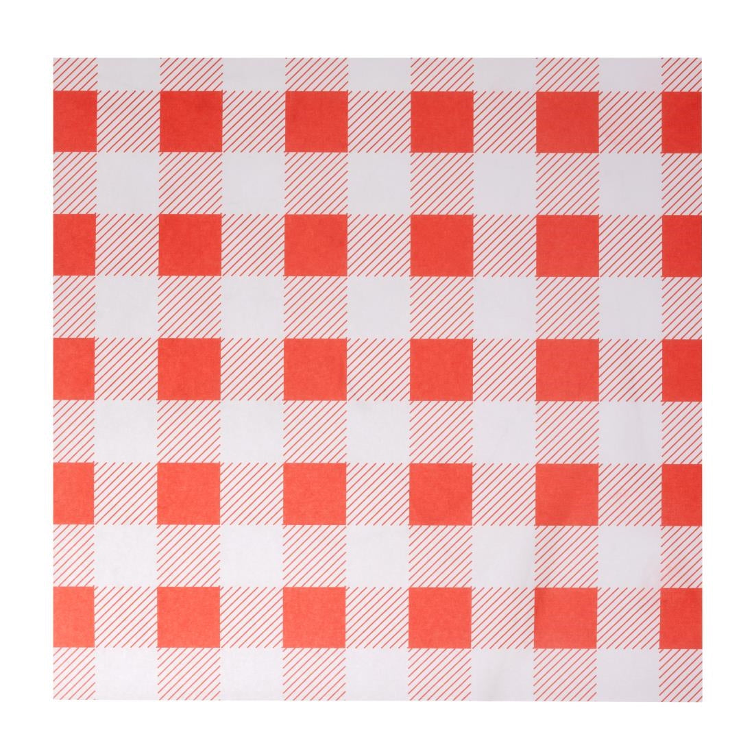 Fiesta Compostable Red Gingham Greaseproof Sheets 250x250mm (200 Pack)