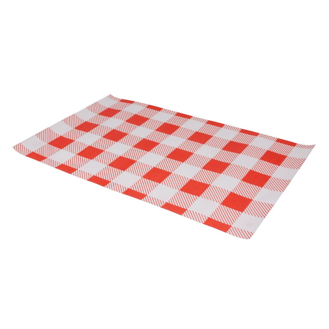 Fiesta Compostable Red Gingham Greaseproof Sheets 310x190mm (200 Pack)