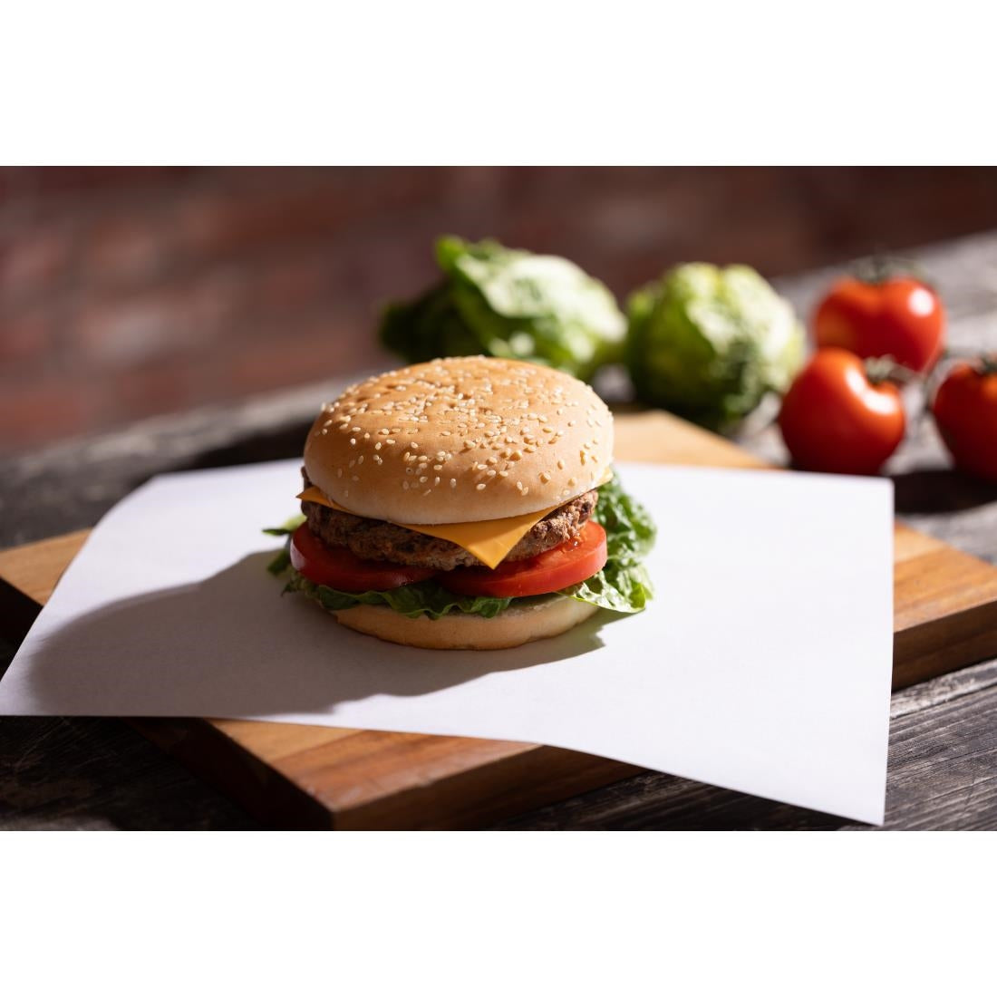 Fiesta Compostable Burger Wraps White 250x300mm (200 Pack)