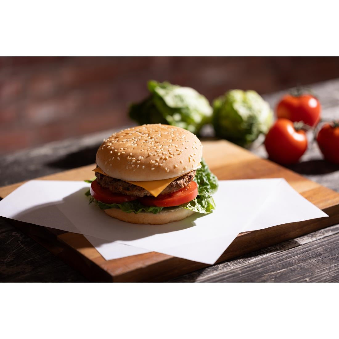 Fiesta Compostable Burger Wraps White 250x300mm (200 Pack)