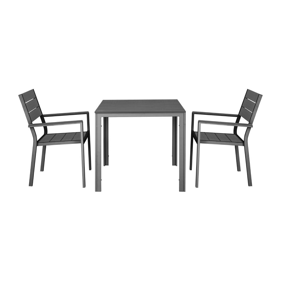 Bolero Valletta Grey Slatted Outdoor Table 780mm