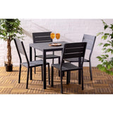 Bolero Valletta Grey Slatted Outdoor Table 780mm