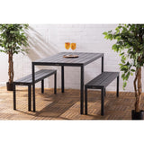 Bolero Valletta Grey Slatted Outdoor Table 1560mm