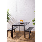 Bolero Valletta Grey Slatted Benches (2 Pack)