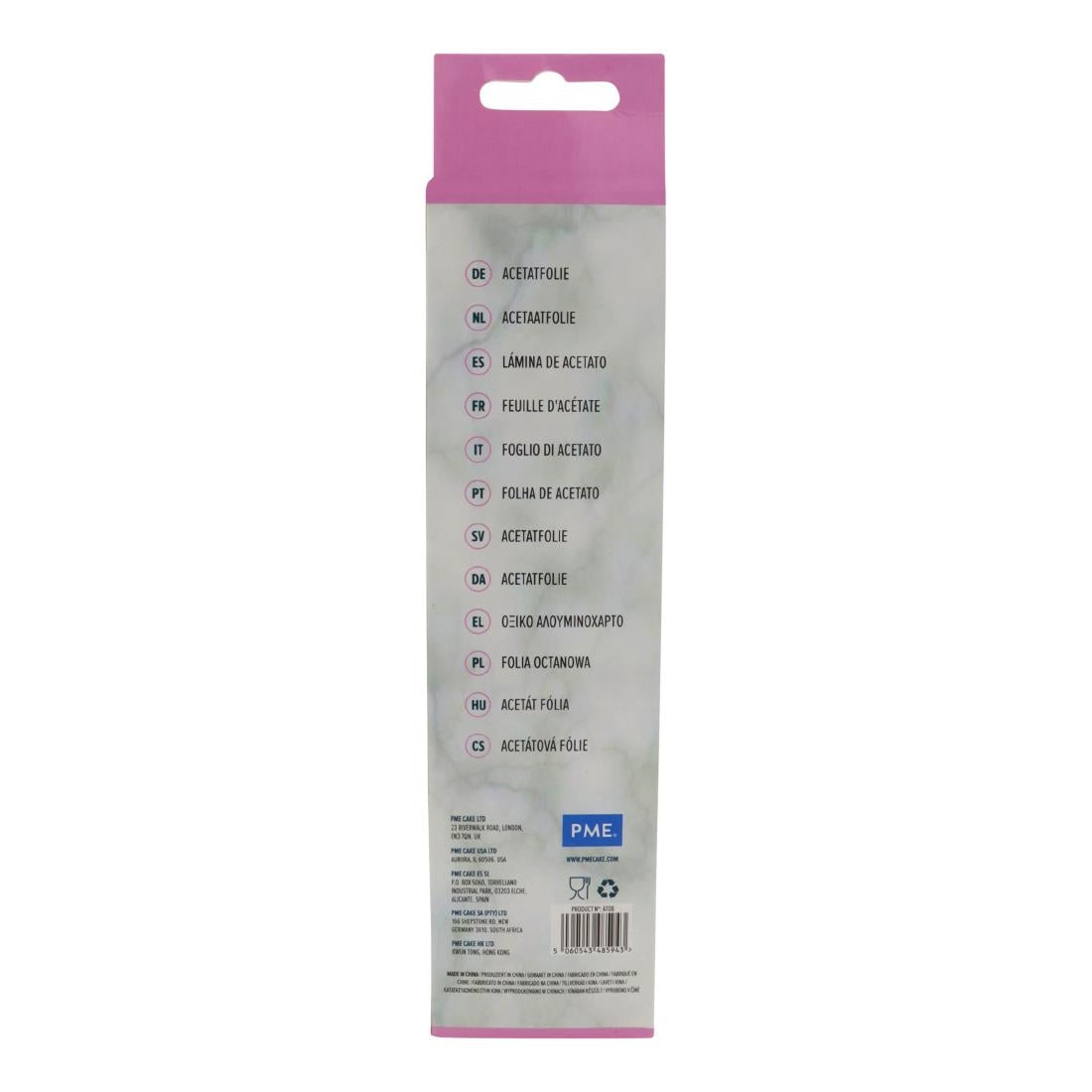 PME Food Safe Acetate 5 Meter Roll 200mm