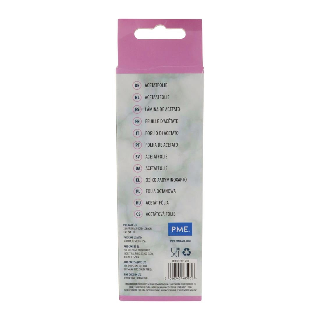 PME Food Safe Acetate 5 Meter Roll 150mm
