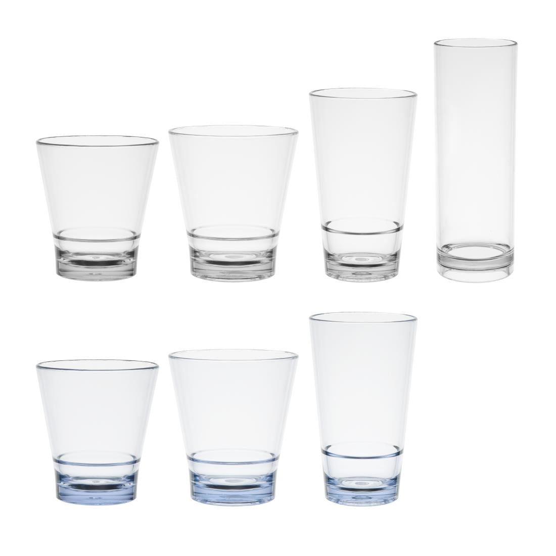 Olympia Kristallon Polycarbonate Stacking Tumblers - Blue 250ml (6 Pack)