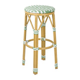 Bolero Parisian Style PE Rattan Bar Stools Light Green (2 Pack)