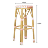 Bolero Parisian Style PE Rattan Bar Stools Coral (2 Pack)