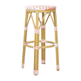 Bolero Parisian Style PE Rattan Bar Stools Coral (2 Pack)