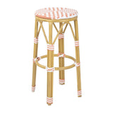 Bolero Parisian Style PE Rattan Bar Stools Coral (2 Pack)