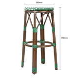 Bolero Parisian Style PE Rattan Bar Stools Green Dot Mix (2 Pack)