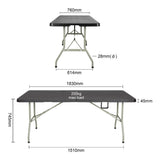 Bolero Rectangular Centre Folding Table Black 6ft