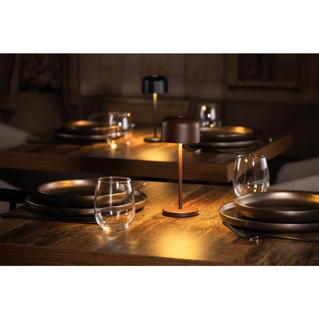 Olympia Siena Table Lamp Round Dome Chestnut 200mm