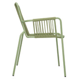 Bolero Melbourne Rope Design Arm Chairs Light Green (4 Pack)