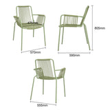 Bolero Melbourne Rope Design Arm Chairs Light Green (4 Pack)